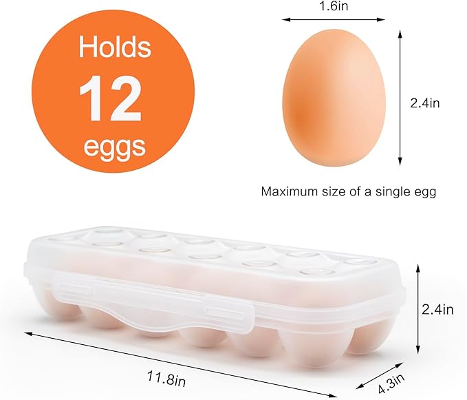 Pedersean Egg Storage for Refrigerator, Egg Holder for Fridge with Lid, Stackable Egg Storage with Safety Buckle (1)