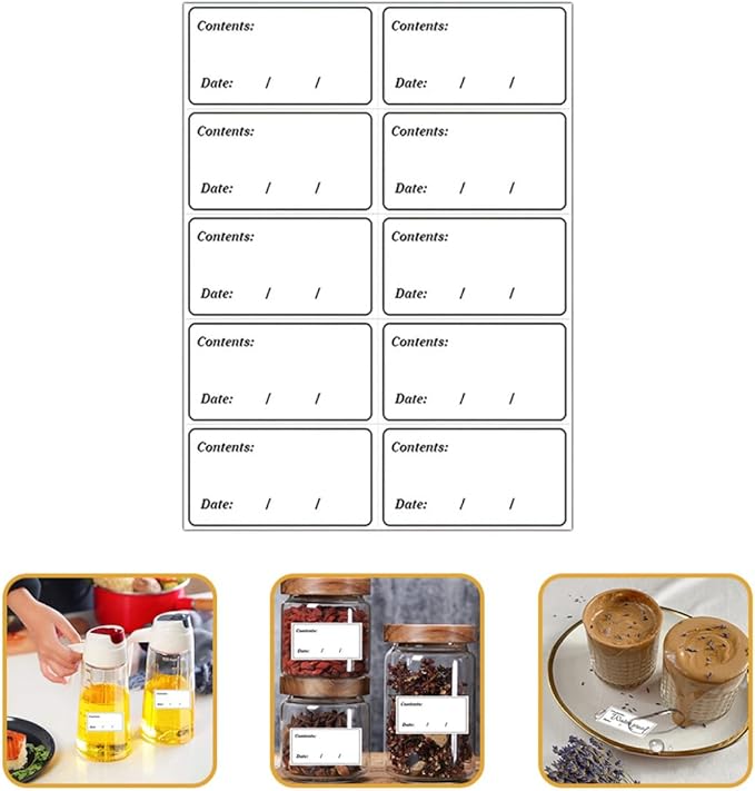 Uonlytech 400Pcs Waterproof PVC Food Labels Removable Self-Adhesive Freezer and Refrigerator Date Stickers for Food Storage Organization