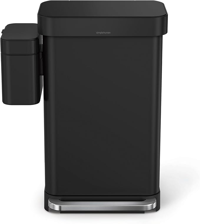 simplehuman Compost Caddy, Detachable and Countertop Bin, 4 Liter / 1.06 Gallon, Matte Black