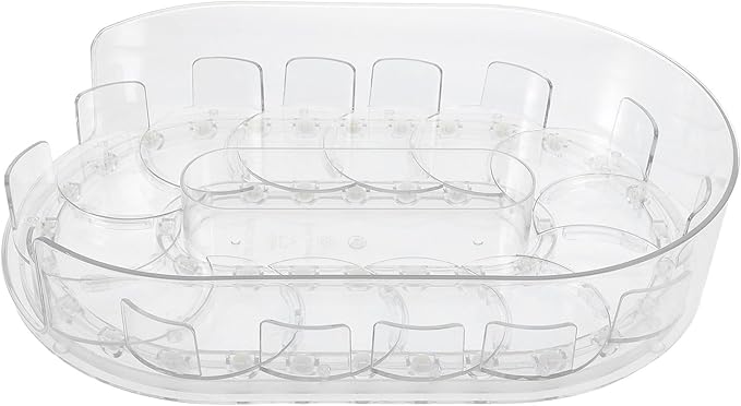 Rotating Fridge Organizer Turntable Tray Kitchen Pantry Spice Rack Non-Skid Condiment Storage for Refrigerator and Countertop