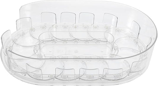 Rotating Fridge Organizer Turntable Tray Kitchen Pantry Spice Rack Non-Skid Condiment Storage for Refrigerator and Countertop