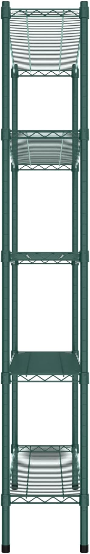 Commercial NSF Listed Green Epoxy Stationary Wire Shelving Kit 12" x 42" x 74", with 5 Shelves Perfect for Warehouse, Walk-in Refrigerator, Freezer, Grocery Store, Restaurant, Dishroom
