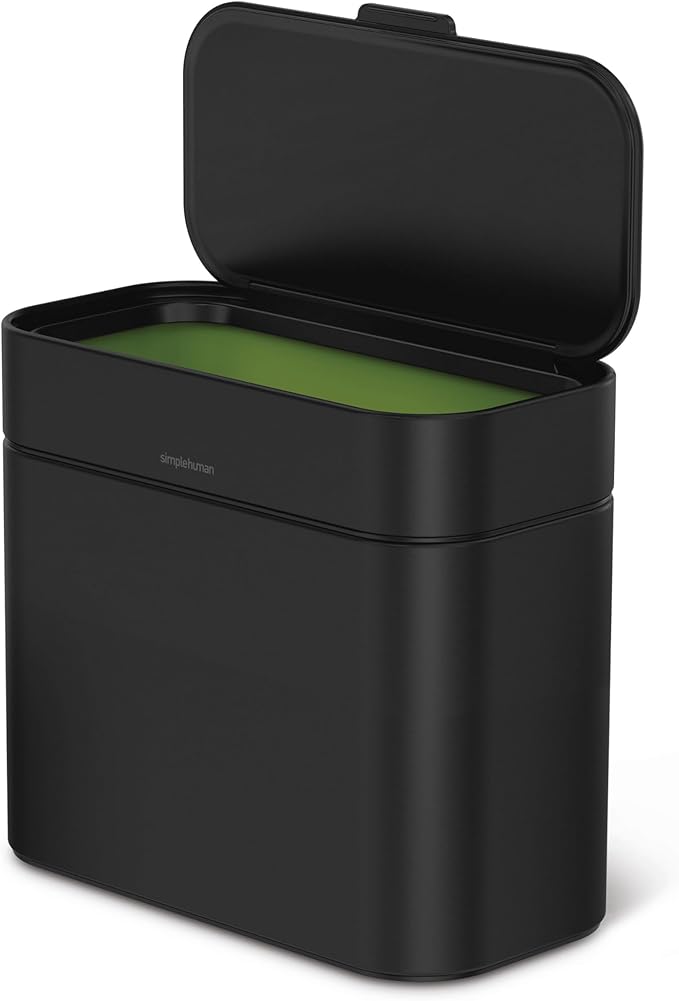 simplehuman Compost Caddy, Detachable and Countertop Bin, 4 Liter / 1.06 Gallon, Matte Black