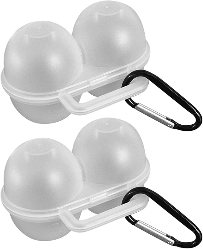 2pcs Eggs Carrier Case, Portable 2 Girds Egg Holder Container with D Buckle, Reusable Plastic Leakproof Shockproof Eggs Box Egg Tray for Kitchen Outdoor Camping Picnic Hiking