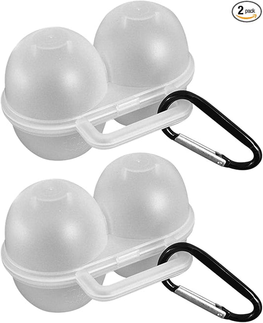 2pcs Eggs Carrier Egg Case, 2 Girds Egg Holder Container with D Buckle, Plastic Eg-g Storage Box Leakproof Shockproof, Eggs Tray for Camping Picnic Travel Outdoor Refrigerator(COLOR:Clear)