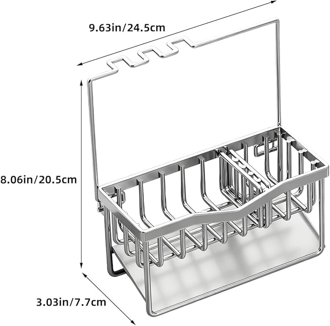 FUOYLOO Sink Organizer Rack For Kitchen Sponge Storage Holder Sink Box Holder Soap Dispenser Tray Countertop Accessories Storage Rack