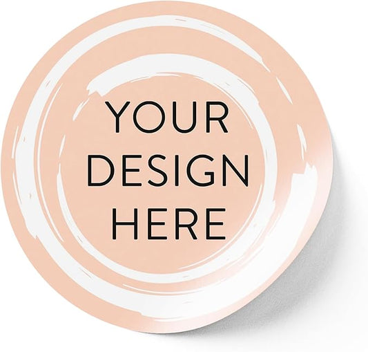 100 Custom Vinyl Stickers - Upload Your own Image, Text, Design, Logo - Personalized Logo Labels for Handmade, Packaging, Bottle, Jars, Candle, Brand Stickers (Peach, 3x3)