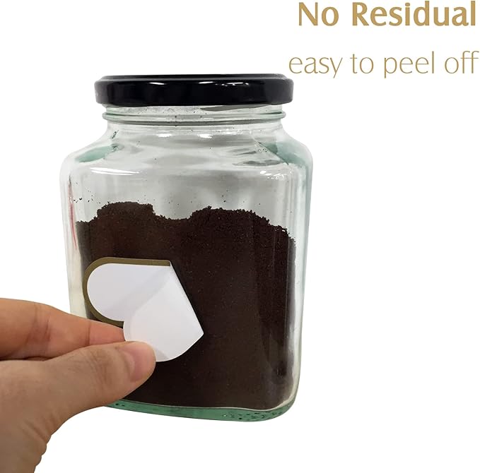 Nardo Visgo 192pcs Labels for Jars with Marker,Waterproof Bottle Labels Removable Write-On Kitchen Pantry Label Stickers with Gold Border in 4 Sizes for Spice Jars,Food Containers,Storage Bins,Daycare