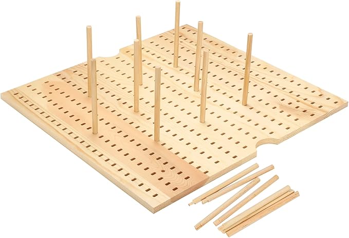Yookeer 17.7 x 19.7 inches jumbo Wood Pegboard Drawer Organizer with 32 pcs Wooden Peg Adjustable Pegboard Wall Shelf and Drawer Organizer for Dish kitchen Plate Containers Cookware Utensils(1 Set)