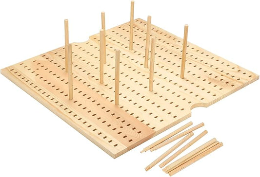 Yookeer 17.7 x 19.7 inches jumbo Wood Pegboard Drawer Organizer with 32 pcs Wooden Peg Adjustable Pegboard Wall Shelf and Drawer Organizer for Dish kitchen Plate Containers Cookware Utensils(2 Set)