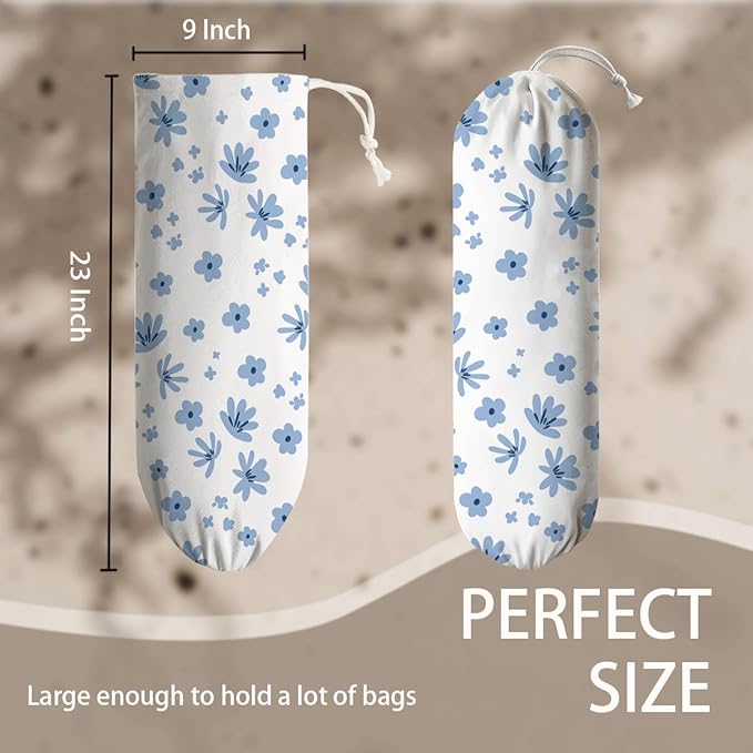 Floral Bag Holder, Kitchen Essentials, Cute Plastic Bags Dispenser Holders, Reusable Shopping Dispenser for Wall Hanging, Kitchen Housewarming Gifts for Women Family Friends Grandma Mom, bags-13