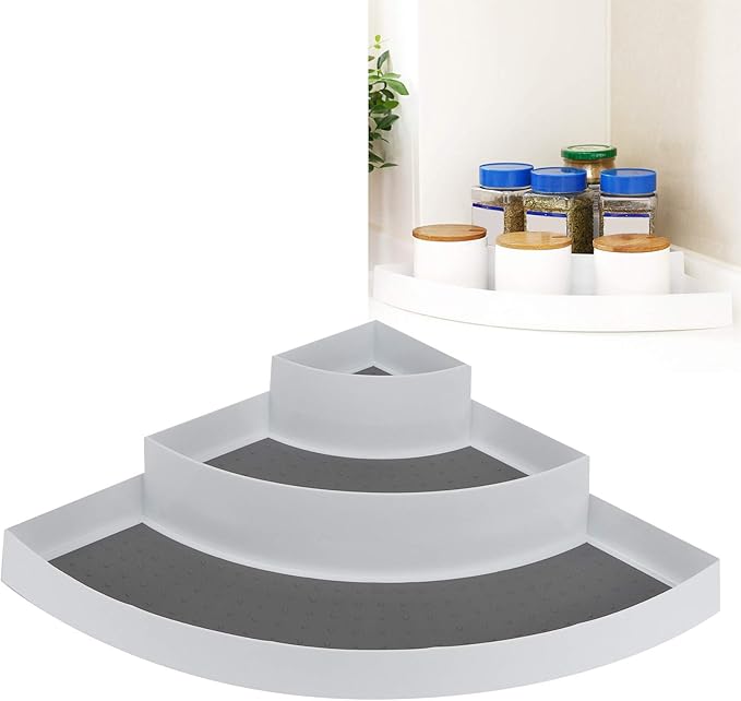 Kitchen Cabinet, 3 Tier Corner Shelf Organizer Spice Seasoning Bottle Holder Rack Storage Tool, Spice Rack Organizer Kitchen Cabinet Spice Organizer for Kitchen, Fridge, Freezer