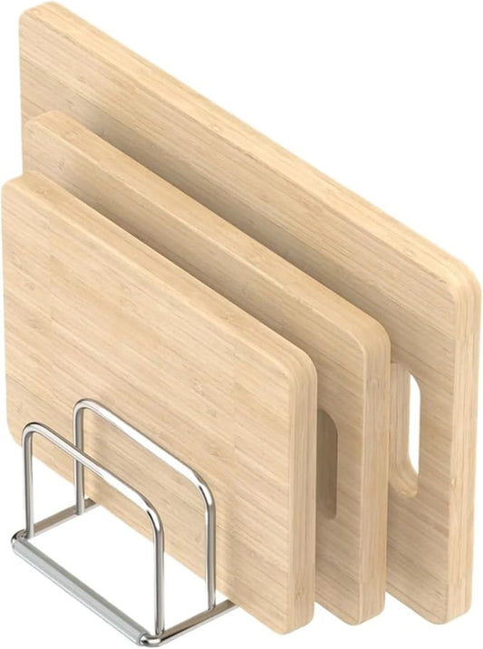 Cutting Board Rack 2pcs Kitchen Cabinet Organizer, Steel Cookware Holder, Divided with 5 For Chefs,Baker Offer A Space-Saving Solution
