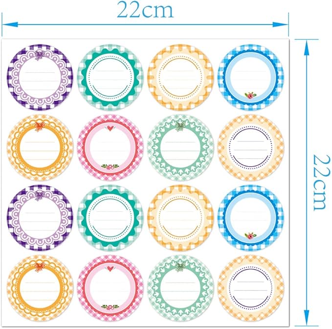 160 PCS Round Waterproof Jar Labels – 10 Sheets 2 Inch Writable Vinyl Canister Stickers, Color-Coded Peel & Stick Labels for Clean, Easy Pantry & Kitchen Organization