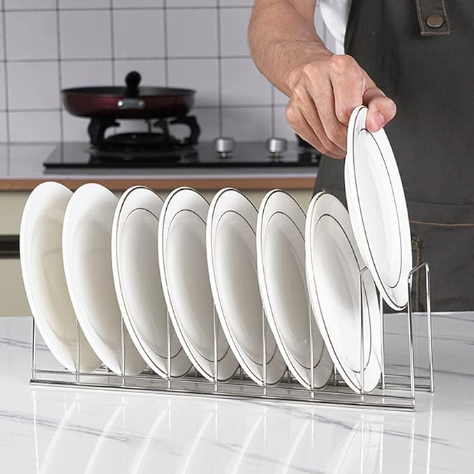 Small Bowl Drainer,Stainless Steel Bowl Drying Rack for Kitchen Counter Organizer Storage, Storage Shelf, Chrome (1 Dish Rack and 1 Bowl Rack)