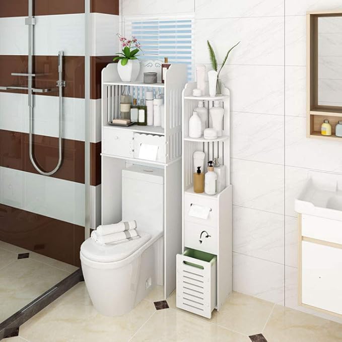 5 - Layer Vertical Storage Rack Cabinet Organizer, Multifunctional Kitchen Storage Rack Bathroom Stand Solutions - Space Saving, Waterproof Material, Ideal for Small Spaces