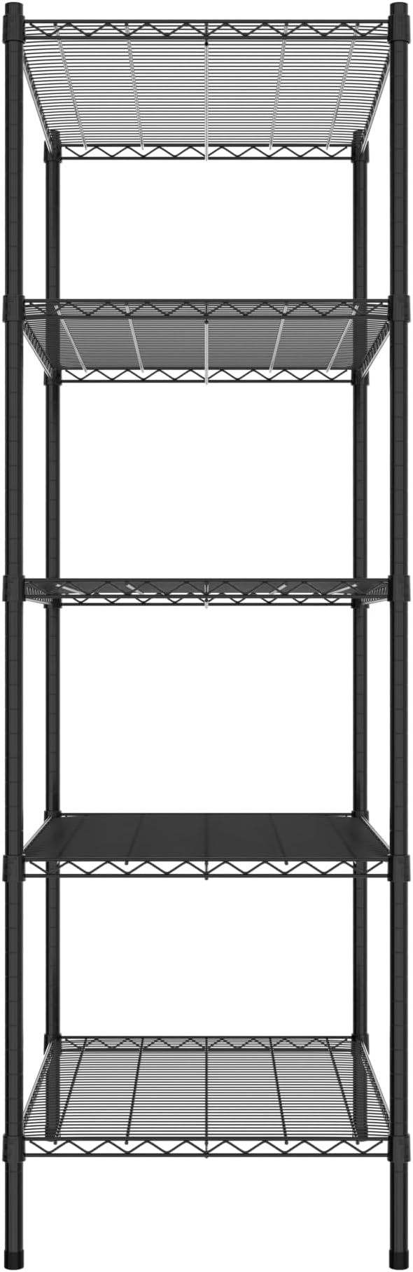 Commercial NSF Listed Black Epoxy Stationary Wire Shelving Kit 24" x 36" x 74", with 5 Shelves Perfect for Warehouse, Walk-in Refrigerator, Freezer, Grocery Store, Restaurant, Dishroom