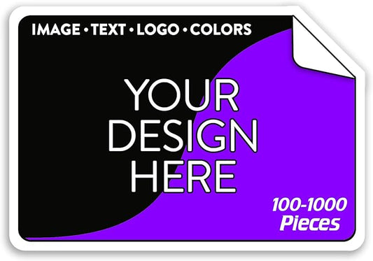 5-1000 Custom Vinyl Stickers - Upload Your own Image, Text, Design, Logo - Personalized Logo Labels for Handmade, Packaging, Bottle, Jars, Candle, Brand Stickers (Black, 4x2)