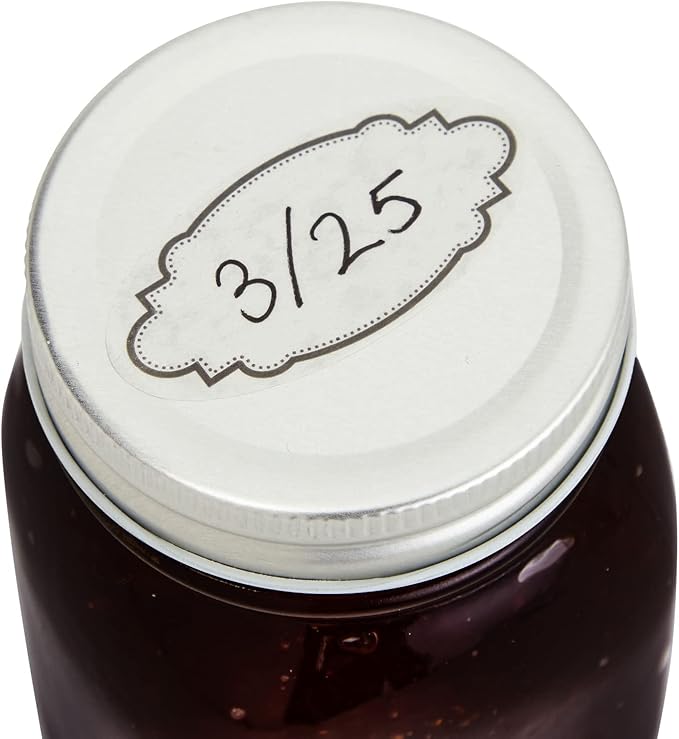 Juvale Dissolvable Food Labels - 300 Pack, White Rectangular, 1.1 x 2.25 in - Canning Jar Labels & Pantry & Freezer Container Stickers - 8 Unique Designs