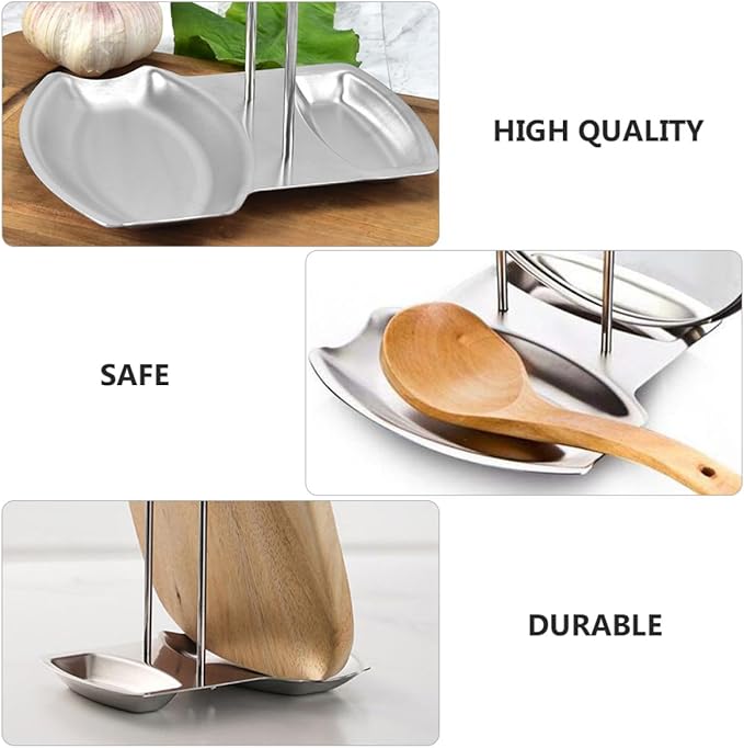 DOITOOL Stainless Steel Kitchen Utensil Rack with Lid and Spoon Stand Removable Organizer for Pots Pans and Cooking Utensils Easy-clean Stove-top Storage for Multi-tasking Cooking