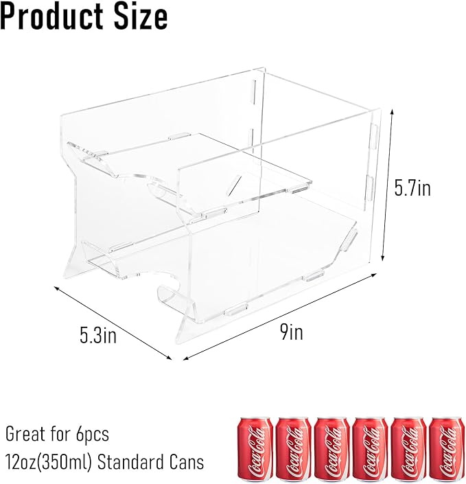 Mini Fridge Soda Can Organizer, Mini Fridge Soda Holder, Mini Fridge Can Organizer for Canned Food Beer Can Hold up to 6 Drinks