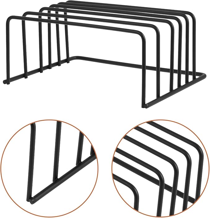 2pcs Metal Pan and Lid Storage Organizer Rack with Cutting Board Holder for Kitchen Cabinet, Vertical Pot and Baking Sheet Stand for Space-saving Kitchen Storage