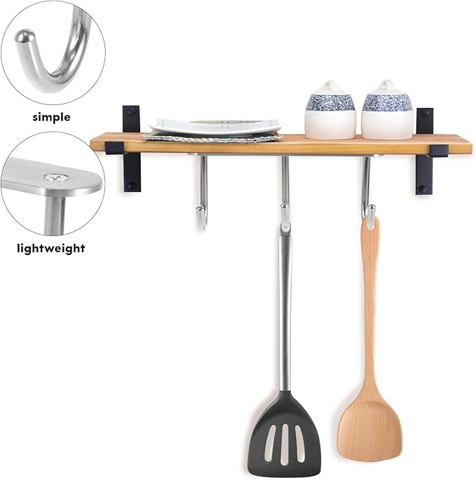 Sewroro Cabinet Mug Hooks Rack, Screw Mounted 3-Hook Hanging Cup Organizer, Vertical Coffee Mug Holder for Kitchen Storage and Cup Drying