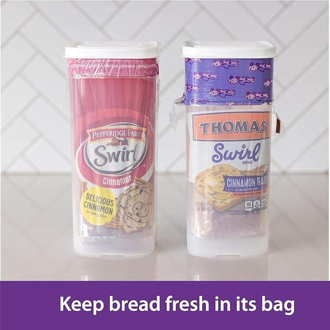 Buddeez Bread Buddy for Small Specialty Loaves, Bread Box, Bread Container, Fresh Bread Dispenser – White Lid