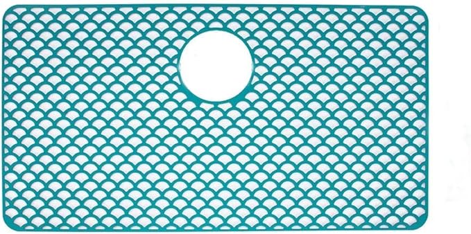 SEEK RARE Kitchen Sink Mat 28.3 x 15.2in Silicone Sink Mat Non Slip Sink Protector for Farmhouse Kitchen Green A