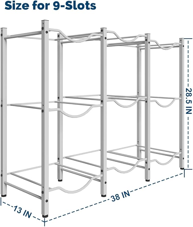 Mocomax 5 Gallon Water Jug Rack - 3 Tier Heavy Duty Cooler Rack, Detachable Bottle Holder for 9 Bottles, Organizer for Kitchen, Office, Living Room, White