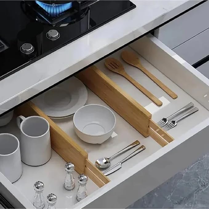 4Pcs Drawer Dividers Organizers Adjustable Expandable Spring Loaded Separators for Kitchen Bedroom Dresser(S)
