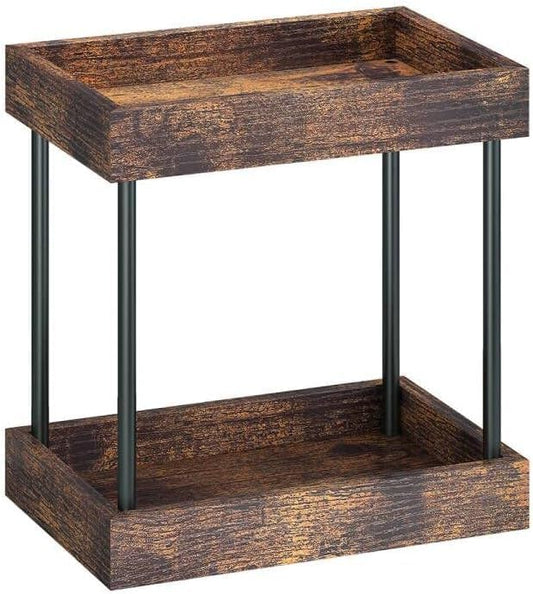 2 Tier Bathroom Organizer Countertop, Wooden Bathroom Trays for Counter Vanity Organizer Cosmetic Storage Vanity Organizer, Coffee Station Organizers, Kitchen Spice Rack