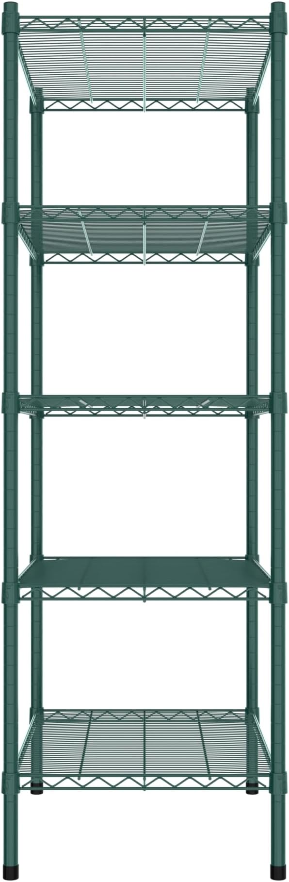 Commercial NSF Listed Green Epoxy Stationary Wire Shelving Kit 21" x 30" x 64", with 5 Shelves Perfect for Warehouse, Walk-in Refrigerator, Freezer, Grocery Store, Restaurant, Dishroom