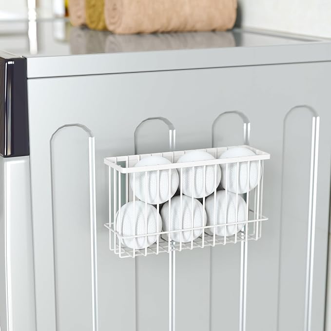 NiHome Magnetic Metal Basket Organizers, 2PCS Medium & Small, Versatile Storage for Kitchen & Office Holds Up to 14 lbs, Easy Attach to Refrigerator or Any Magnetic Surface(White)