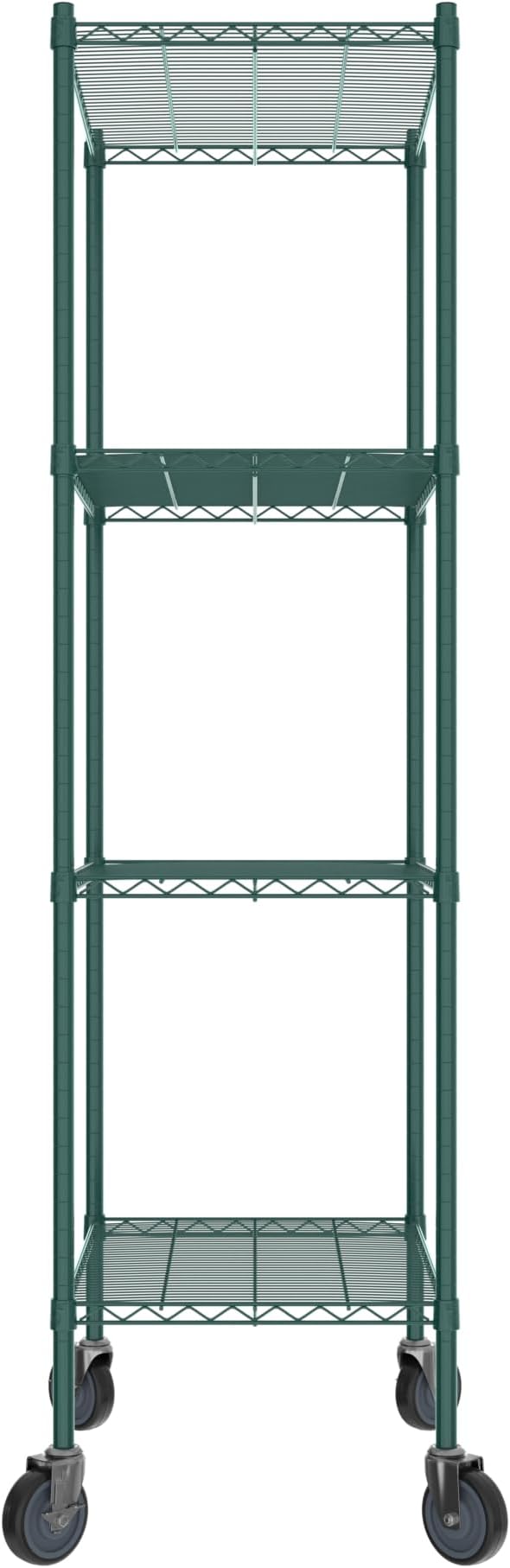 Commercial NSF Listed Green Epoxy Mobile Wire Shelving Kit 21" x 30" x 80", with 4 Shelves Perfect for Warehouse, Walk-in Refrigerator, Freezer, Grocery Store, Restaurant, Dishroom