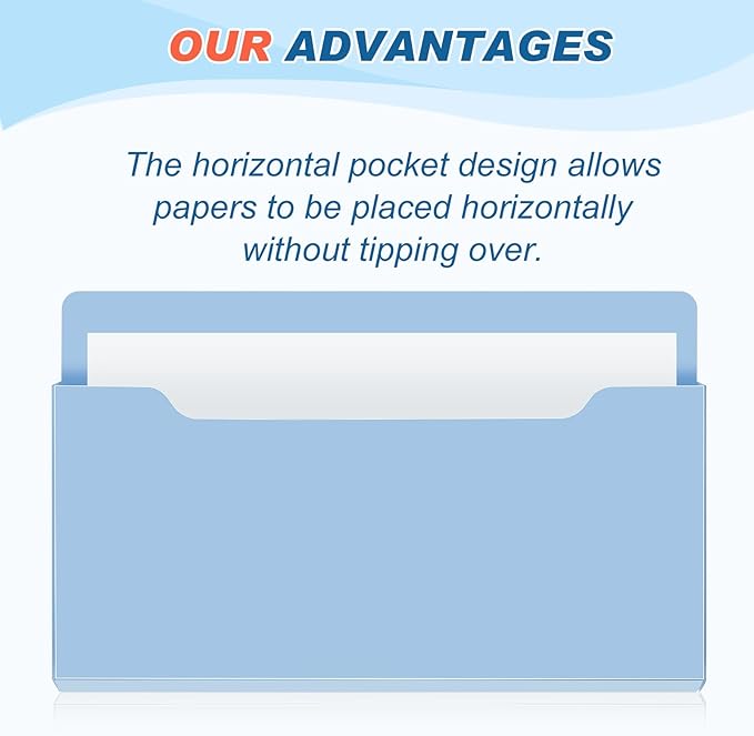 Fuutreo 6 Pcs Magnetic Wall File Organizer Magnetic Wall File Holder Refrigerator Magazine Holder for Mail Letters Paper(Vintage Boho,8.3 x 13.8 Inch)