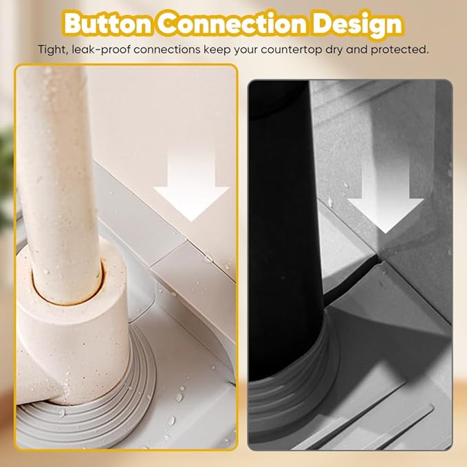 Silicone Kitchen Sink Splash Guard 2025 | Upgraded 24"x5.5" Faucet Mat with 6° Slope for Kitchen Batnroom | Anti-Slip Drip Catcher | Sink Protector Pad for Countertop Water Drain (Gray)