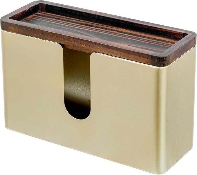 MyGift Gold Paper Towel Holder - Wall Mounted Paper Towel Dispenser & Bathroom Napkin Holder