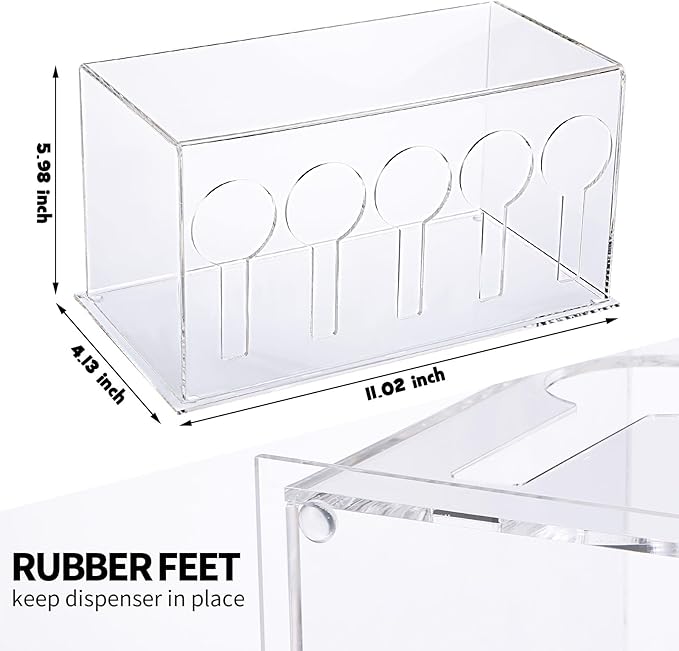 Vesici Plastic Utensil Dispenser Acrylic Utensil Dispenser Silverware Organizer Holder for Kitchen and Restaurant(5 Compartment,Clear)