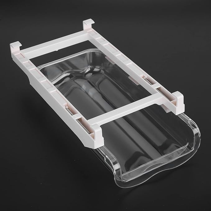 Egg Storage Container: Adjustable Pull Out Refrigerator Organizer, Durable ABS Plastic Egg Holder Holds 14 Eggs, Space Saving Fridge Drawer