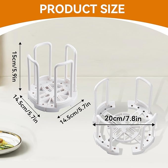 Adjustable Plate Holder, 2PCS Plate Organizer for Cabinet Dish Racks for Kitchen Retractable Bowl Rack Plates Organizer Plates Storage Rack Bowl Organizers (White)