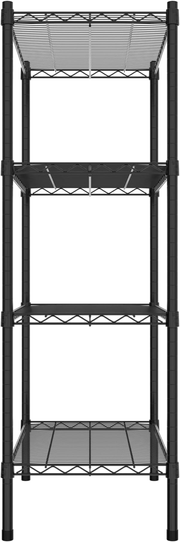 Commercial NSF Listed Black Epoxy Stationary Wire Shelving Kit 18" x 30" x 54", with 4 Shelves Perfect for Warehouse, Walk-in Refrigerator, Freezer, Grocery Store, Restaurant, Dishroom
