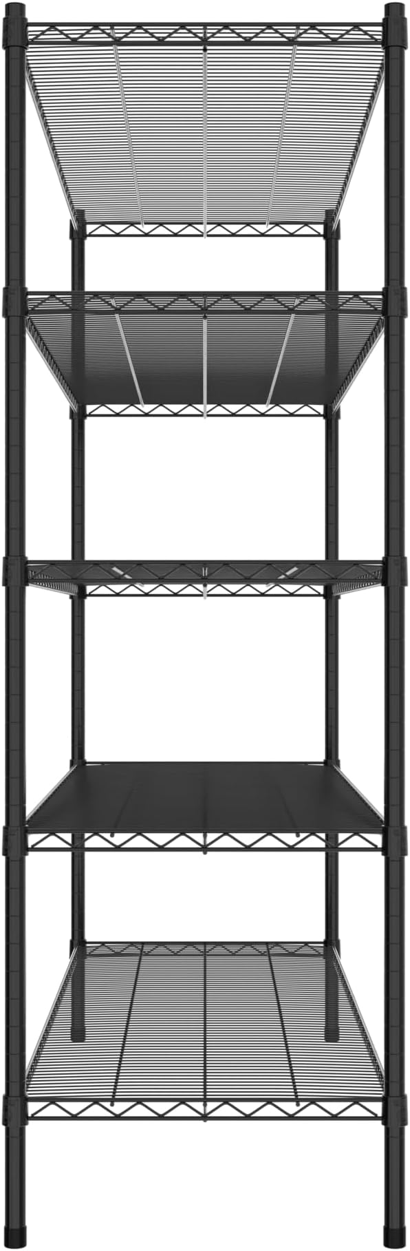 Commercial NSF Listed Black Epoxy Stationary Wire Shelving Kit 21" x 60" x 64", with 5 Shelves Perfect for Warehouse, Walk-in Refrigerator, Freezer, Grocery Store, Restaurant, Dishroom