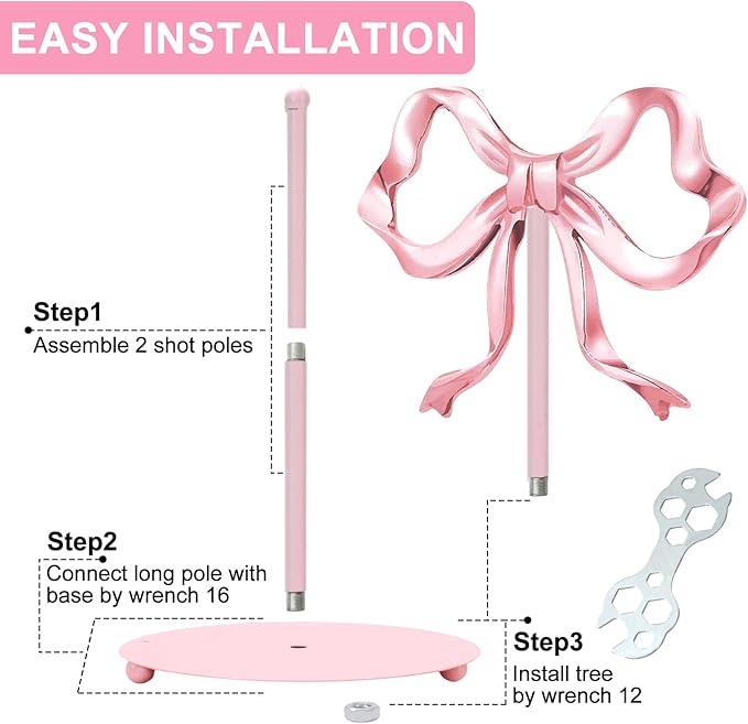 JarThenaAMCS Valentine's Day Trendy Bow Paper Towel Holder Cute Pink Bow Knot Kitchen Decor Accessories Large Metal Towel Holder Stand for Coquette Home Party Bathroom Countertop