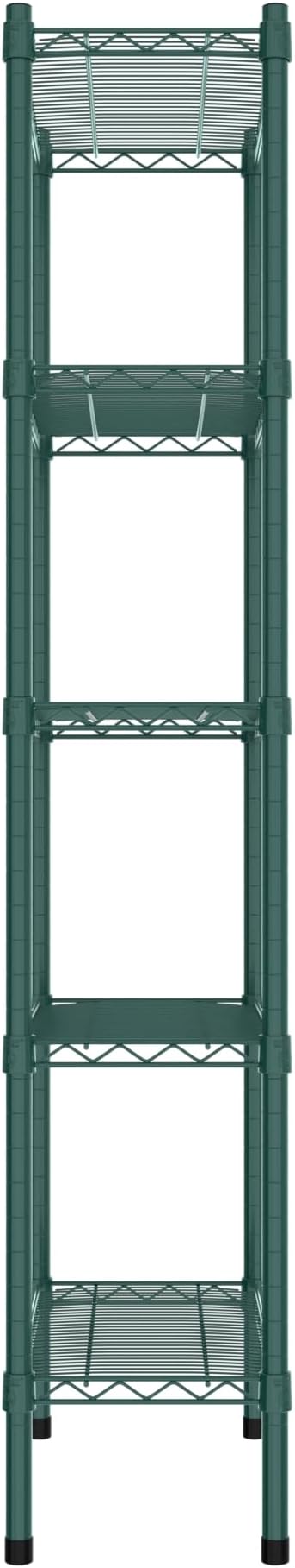 Commercial NSF Listed Green Epoxy Stationary Wire Shelving Kit 12" x 24" x 64", with 5 Shelves Perfect for Warehouse, Walk-in Refrigerator, Freezer, Grocery Store, Restaurant, Dishroom