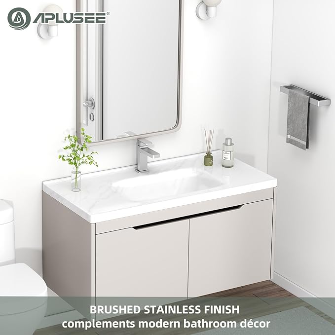 APLusee Towel Holder Brushed Nickel 304 Stainless Steel, Rustproof & Heavy-Duty, 11.7 Inches Secure Wall Mounted bar, Ideal for Hand Towels & Bath Towels