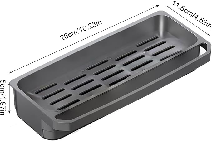 Sink Rack Sponge Organizer | Countertop Kitchen Holder with Auto Drain Tray | Dish Soap Sponge Brush Storage Gear | Durable Water-Draining Sink Rack for Clean and Organized Counters