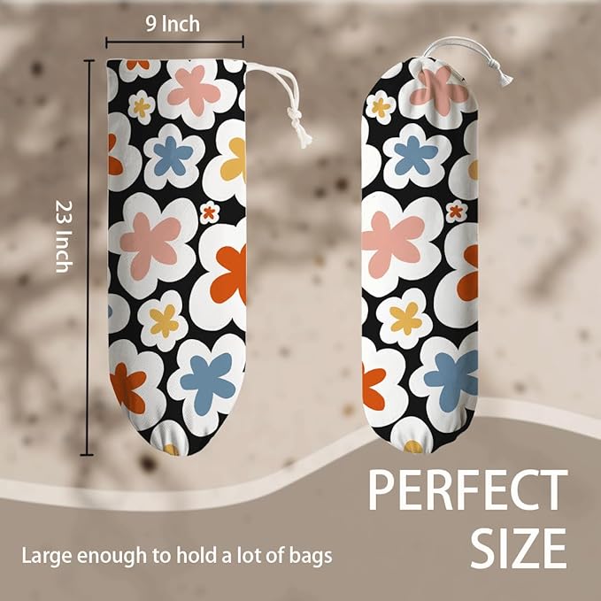 Cute Aesthetic Plastic Bags Holder, Garbage Shopping Trash Bags Carrier Organizer, Trash Bag Storage Dispenser, Sweet Home Decor for Kitchen Pantry, Gifts for Women Family Friends Grandma Mom
