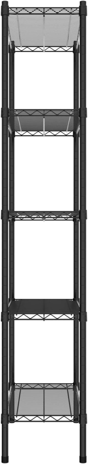 Commercial NSF Listed Black Epoxy Stationary Wire Shelving Kit 14" x 30" x 74", with 5 Shelves Perfect for Warehouse, Walk-in Refrigerator, Freezer, Grocery Store, Restaurant, Dishroom
