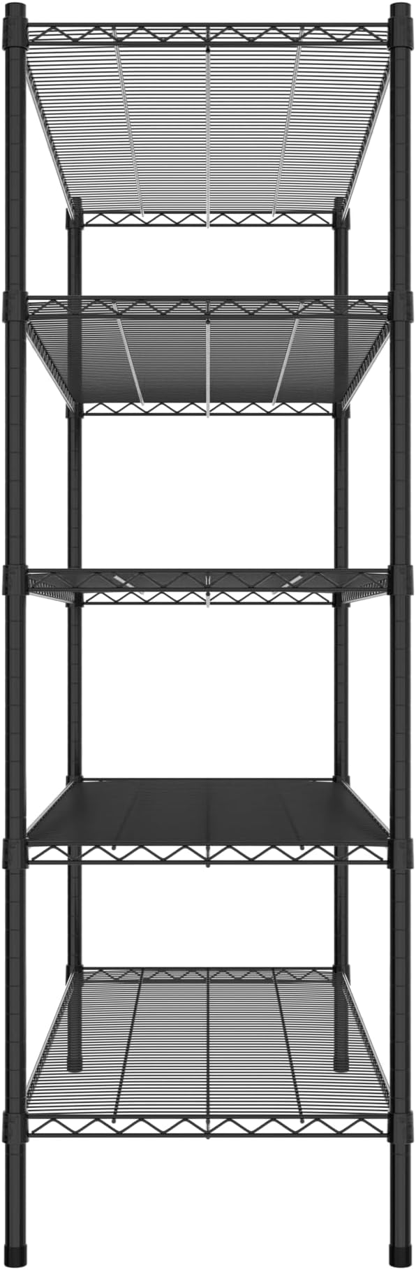Commercial NSF Listed Black Epoxy Stationary Wire Shelving Kit 21" x 54" x 64", with 5 Shelves Perfect for Warehouse, Walk-in Refrigerator, Freezer, Grocery Store, Restaurant, Dishroom